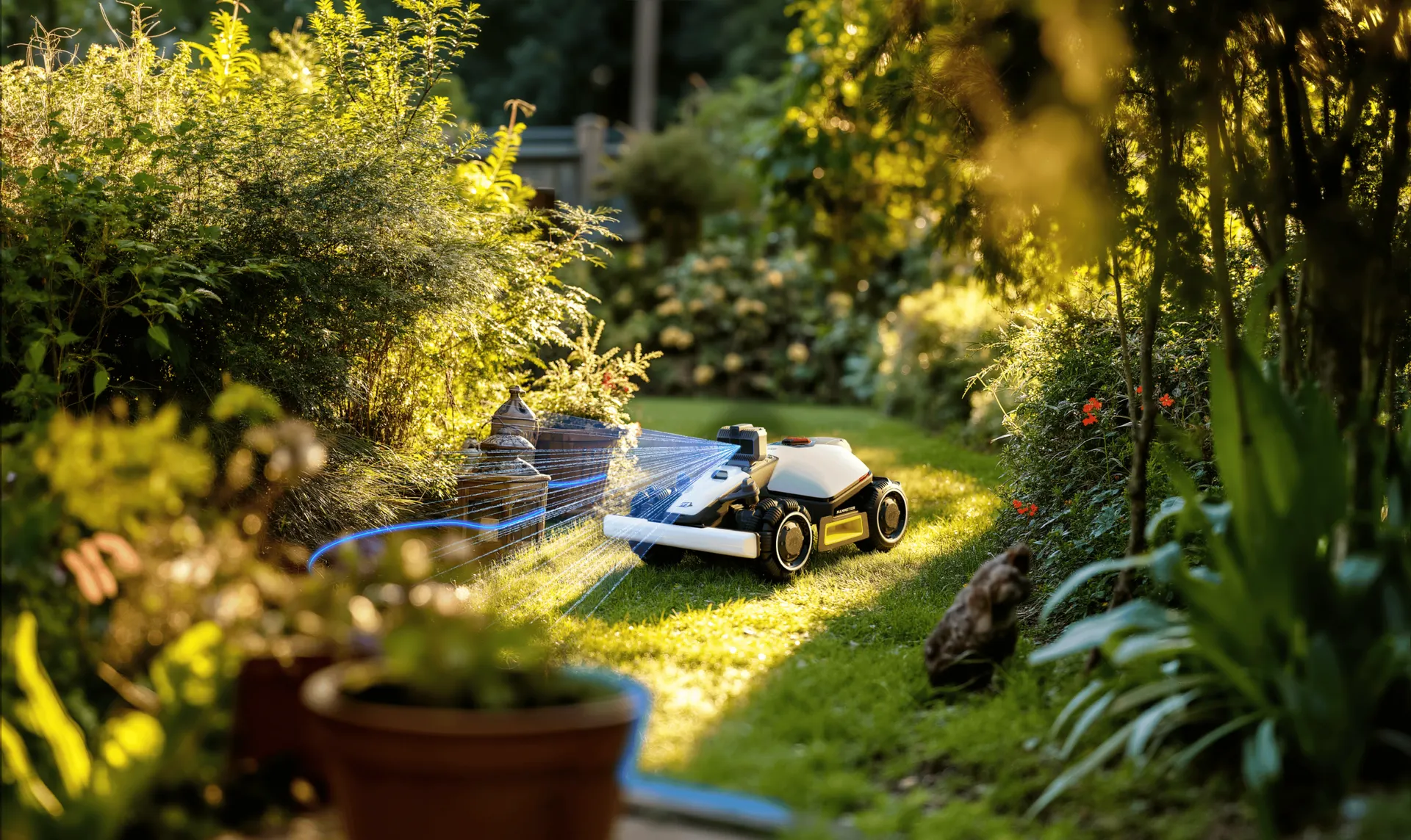 Robotic mowing zones mapped around a property